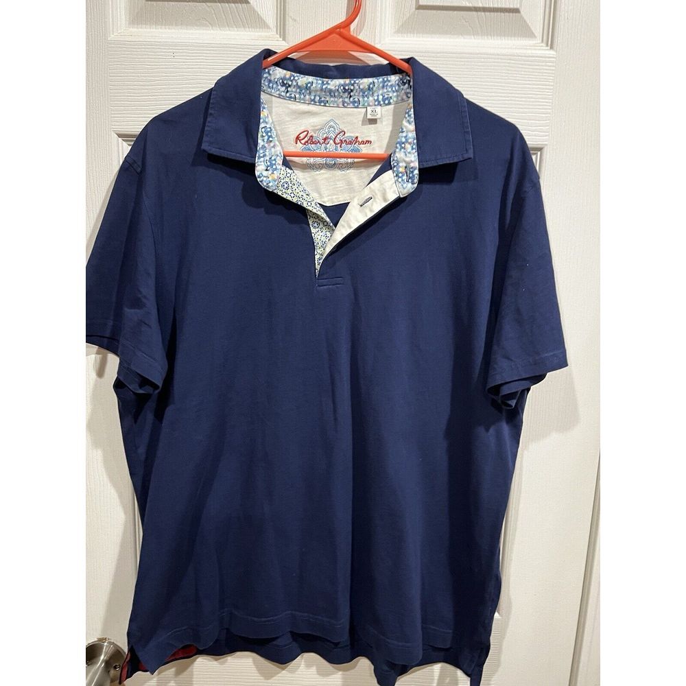 Robert Graham Navy Blue Polo Men's XL